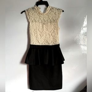 Lace Peplum Style Mini Dress